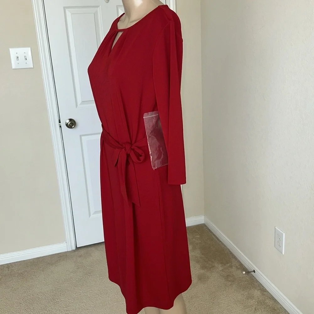 Talbots Red Long Sleeve Dress - Picture 2 of 11